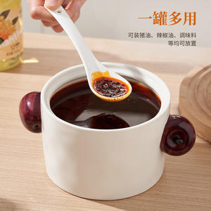 Tarro de aceite de cerámica con tapa, tamaño M, botella de almacenamiento de cocina duradera para aceite de cocina y condimentos - Product Image 2