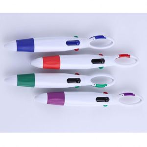 Stylos à bille personnalisés multicolores à quatre couleurs avec poignée en caoutchouc - Product Image 3