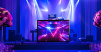 Mesa de Bar y Cabina de DJ con Pantalla LED Impermeable para Bodas, Eventos y Discotecas, Decoración de Escenario de Bar y Fondo de Discoteca con Tres Lados GOB
