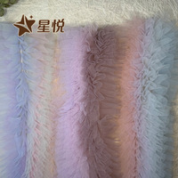 Dentelle en tulle 3D personnalisée et moelleuse pour mariage, dentelle de mariage en gros, décoration de robe de mariée
