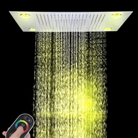 Douche de plafond à LED à double fonction, économie d'eau, à sortie unique, pour salle de bain