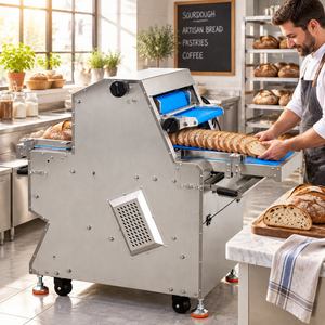Machine à trancher le pain commerciale automatique haute vitesse, coupe lisse sans <span class=keywords><strong>miettes</strong></span>, 33 lames, 200 kg, 1200 W pour <span class=keywords><strong>boulangerie</strong></span> - Product Image 2