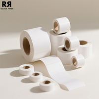Étiquettes thermiques auto-adhésives avec logo d'impression personnalisé Rouleau d'emballage d'autocollants Autocollants d'étiquettes en vinyle en papier blanc vierge par sublimation