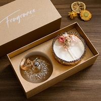 Bougie en cire de soja avec fleurs séchées de luxe dans un bocal en verre, coffret cadeau, bougie en cire de soja, cadeaux de mariage, décoration de la maison