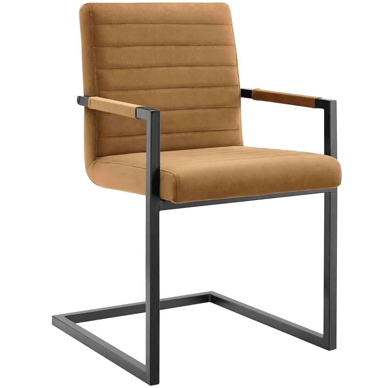 Chaise de salle à manger en velours, de style européen, rétro et moderne, avec Base en métal revêtu de poudre noir,