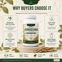 Compléments Nutritionnels en Gros OEM à Base d'Extrait d'Ashwagandha, Comprimés d'Ashwagandha, Ingrédient de Supplément Herbal pour Formules de Bien-être