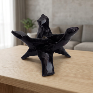 Black Finish Wooden Tripod Cobra Stand for <b>Abalone</b> <b>Shells</b> Smudging Kit Feng Shui Home Decoration 4 Inch Hand Carved - Product Image 3