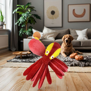 All'ingrosso campione gratuito <span class=keywords><strong>Pet</strong></span> morbido peluche imbottito In lattice calamaro rosso giocattolo In Stock Puzzle cigolante polpo masticare denti per la pulizia del cane giocattolo - Product Image 3