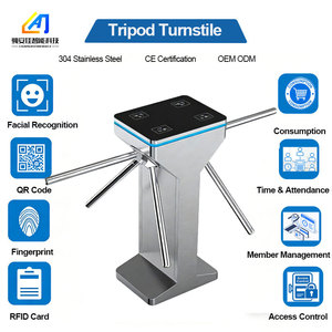 Sistema di Controllo Accessi con Tornello a Treppiede e Riconoscimento Facciale Biometrico per Ingresso Pedonale - Product Image 1