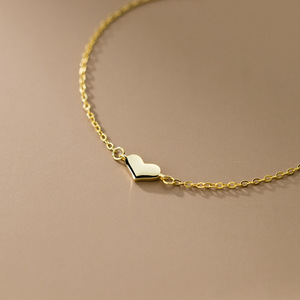<span class=keywords><strong>Bracciali</strong></span> minimalisti in argento 925 con cuore d'amore placcato oro per donna, ragazze, coppie, amante, <span class=keywords><strong>san</strong></span> <span class=keywords><strong>valentino</strong></span> - Product Image 3