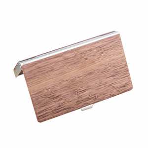 Estuche de Madera de Nogal para Tarjetas de Visita con Logotipo Personalizado, Grabado Láser, Porta Tarjetas de Madera Natural de Lujo para Tarjetas de Crédito - Product Image 4