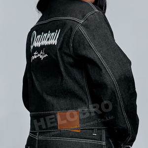 Set di Abbigliamento Personalizzato con Giacca in Denim Ricamata e Pantaloni <span class=keywords><strong>Oversize</strong></span> in Denim Pesante per Uomo - Product Image 5