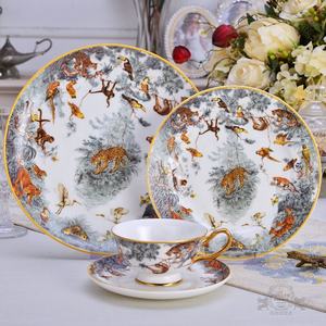 Home Decor Best Selling 4pcs Nordic Luxury Jungle Animals Dining Room Sets Porcelain Dinnerware Sets - Product Image 2