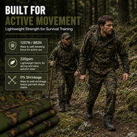 Tissu Ripstop Camouflage Tissé N50 C50 220 g/m² Résistant à l'Eau pour Uniforme Tactique d'Extérieur et Entraînement de Survie IR
