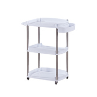 Chariot de Salon de Beauté avec Tiroir, Mobilier de Luxe pour Salon, Chariot à Main en Plastique et Métal, Étagère à 3 Niveaux, Mobile sur Roulettes