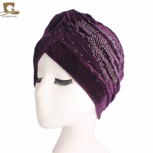 Buena calidad Juding's New Embowel Indian Lady's Vintage Canary Headscarf Chemo Hat 2017 - Product Image 5