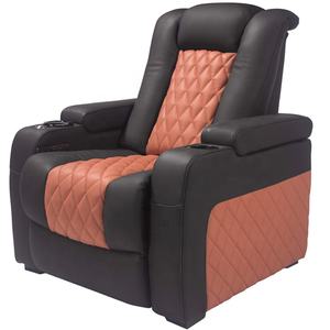 リクライニングチェアホームシアター座席グレー牛革ホームシネマソファ家具プライベートシアター用 - Product Image 6