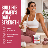 Créatine monohydrate en poudre pour femmes, marque privée, avec magnésium et vitamine D3, 300 g, 60 portions, fabricant de nutrition sportive OEM ODM