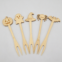 Spookachtige bamboe fruitvorkjes voor Halloweenfeestjes, wegwerpbaar buffet eten cocktailprikkers, LFGB FDA goedgekeurd, FSC gecertificeerd