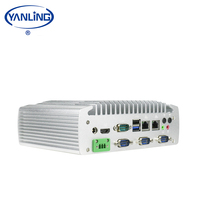 Nuevo Diseño J1900 Mini PC Embebido Sin Ventilador de Cuatro Núcleos, 6 Puertos COM RS232 RS485, Pantalla LVDS, 2x GbE, Audio HD, Watchdog para Panel HMI Kiosco