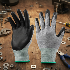Guanti in Nitrile con Rivestimento in Poliestere, Guanti da Lavoro per Giardinaggio, Edilizia e Industria - Product Image 1