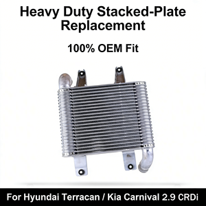 Intercooler de Aluminio Apilado de Alta Resistencia 28190-4X400 96660 para Hyundai Terracan y <span class=keywords><strong>Kia</strong></span> <span class=keywords><strong>Carnival</strong></span> <span class=keywords><strong>2.9</strong></span> <span class=keywords><strong>CRDi</strong></span>, Repuesto - Product Image 1