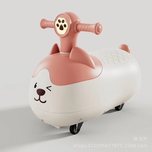 Peanut Shaped Twist <b>Car</b> For 1-3 Years Old Kids Lightweight Rocking Scooter Toy <b>Push</b> Operated With Paw Design - Product Image 1