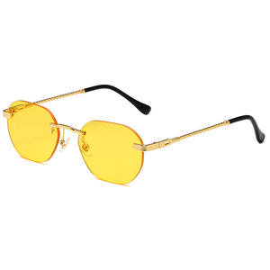 Gafas de Sol Unisex MAIDIS, Montura Metálica Dorada, Protección UV400, Lentes de PC Coloridas, Diseño sin Montura - Product Image 4