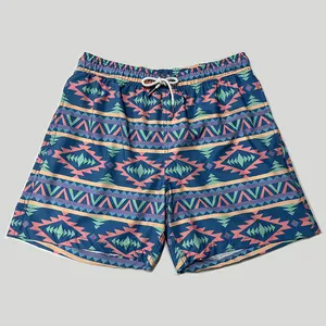 custom design 4 way stretch fabric men's swim short bath short polyester spandex swimming shorts