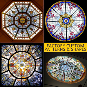 Vetrata di Tiffany con cupola in vetro colorato con cupola in vetro colorato fatto a mano con taglio a mano - Product Image 6