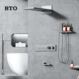 BTO New Design bathroom sets shower Wall Concealed mounted rain low Luxurious shower