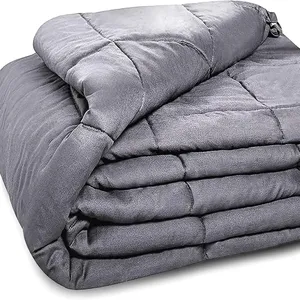 Coperta appesantita avvolgente per adulti 15 LB King Size coperta pesante per il raffreddamento e il riscaldamento 100% cotone grande coperta