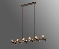XZ moderno cristal gotas de lluvia lámpara colgante Hardware sala de estar decoración restauración techo alto escalera gota de lluvia araña