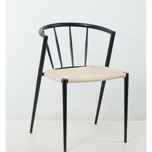 Nuovo design vendita calda mobili per la casa moderna sedia da pranzo intrecciata con gamba effetto legno - Product Image 3
