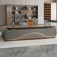 Meubles de bureau ergonomiques modulaires modernes en panneaux MDF, bureau de direction en forme de L avec rangement pour PDG, table de bureau de luxe pour usage en villa