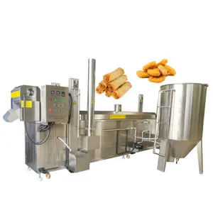 Factory price chicken meat pork rinds continuous fryer machine automatic conveyor belt frying machine