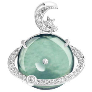 จี้หยกเจไดต์ธรรมชาติสีน้ำเงินสดใส พร้อมตัวเรือนเงินแท้ S925 เครื่องประดับสำหรับผู้หญิง ดีไซน์ดั้งเดิม พร้อมใบรับรองการประเมินคุณภาพ D708 - Product Image 5
