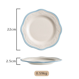 Plato de Porcelana Floral Ecológico de Estilo Encaje Francés Retro con Diseño en Relieve para Servir Desayuno y Postre en Casa - Product Image 5