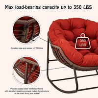 Danlong moderne surdimensionné extérieur Papasan chaise berçante coussin doux confortable Patio oeuf chaise corde salon bascule fer cadre balcon