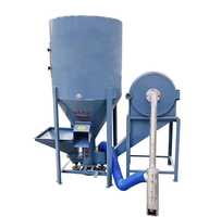 Broyeur et mélangeur automatique vertical d'aliments pour animaux 500 kg/h, machine de fabrication d'aliments pour volailles, mélangeur et broyeur d'aliments pour poulets