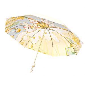 Parapluie pliable en pongé de luxe moderne en gros avec couleur et logo personnalisés, parapluies manuels pliables mignons pour femmes, idéaux pour les cadeaux promotionnels - Product Image 1