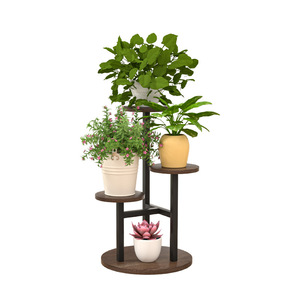 Multilayer Flower Pot Stand Round Wrought Iron Floor Standing Living Room Indoor Plant Display Rack - Product Image 5