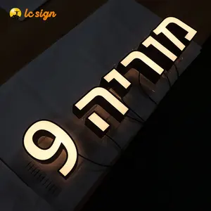 Bar Letras metálicas personalizadas LED Frontlit Letters Signs Alfabeto iluminado Letras de Canal para fumaça Shop Store Outdoor Signage