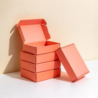 Boîte d'expédition pliable en carton ondulé carrée personnalisée avec logo, pour colis cadeaux, impression quadricolore mate