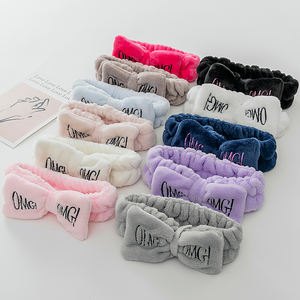 Mode Spa Bandeaux <span class=keywords><strong>Omg</strong></span> Lettres Maquillage Lavage Visage Bande De Cheveux Fille Cheveux Accessoires Femmes Élastique Arc Bandeau - Product Image 3