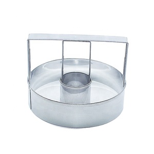 Herramienta para hornear DIY en casa, mango de Metal, acero inoxidable, redondo, 3,3 ", 3,3 pulgadas, cortador de rosquillas - Product Image 1