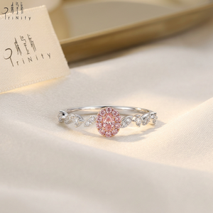 Proveedor de Hong Kong, conjunto de joyería de lujo con diamantes rosas de alta gama, diamantes rosas naturales auténticos, anillo de oro blanco y rosa de 18 quilates. - Product Image 6