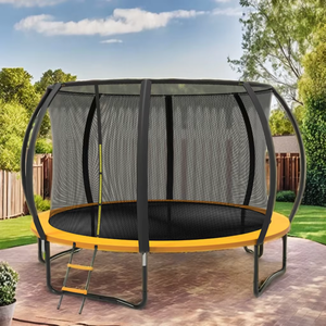 Trampoline rond robuste Zoshine avec support supérieur en fibre <span class=keywords><strong>de</strong></span> verre, filet <span class=keywords><strong>de</strong></span> sécurité intégré, taille pleine grandeur - Product Image 1