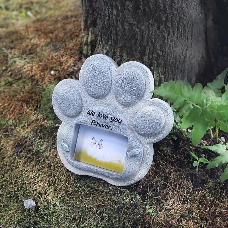 3 Styles Imitative Stone Memorial Modeling Creative Puppy Kitten Paw Resin Mini Compact Customizable Pet Urn With Love Words