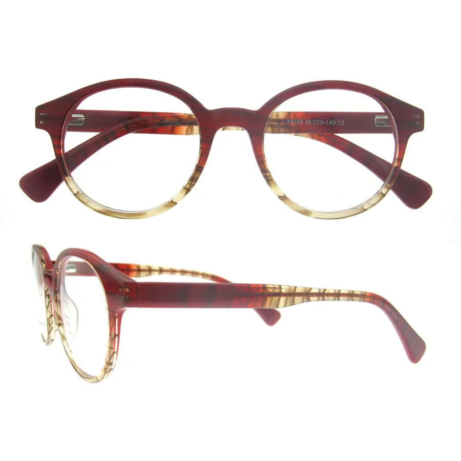 Nuovo Designer Custom di alta qualità acetato occhiali da vista per le signore Retro rotondi montature ottiche 2023